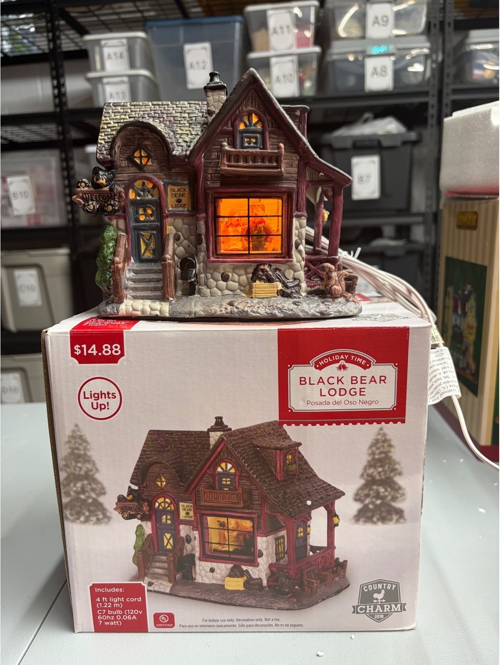 Holiday Time Christmas Village Black Bear Lodge Country Charm 2018